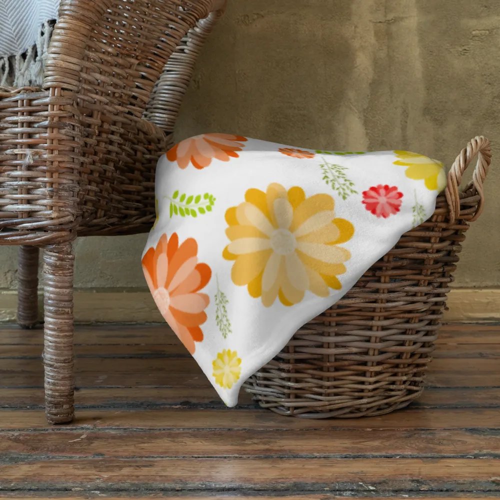 Orange Floral Blanket product image (11)