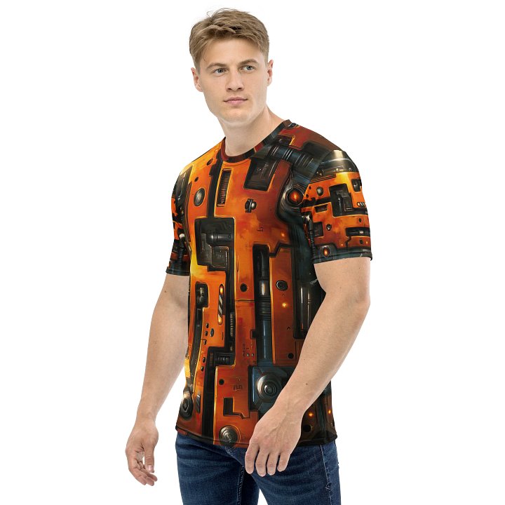 Molten Circuitry – Futuristic Tech Panel All-Over Print T-Shirt | Industrial Cyber Streetwear product image (1)