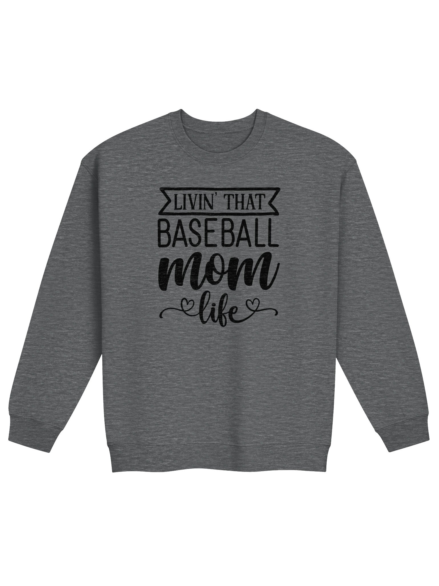 Livin’ That Baseball Mom Life Crewneck Sweatshirt | Baseball Mama Pullover product image (1)