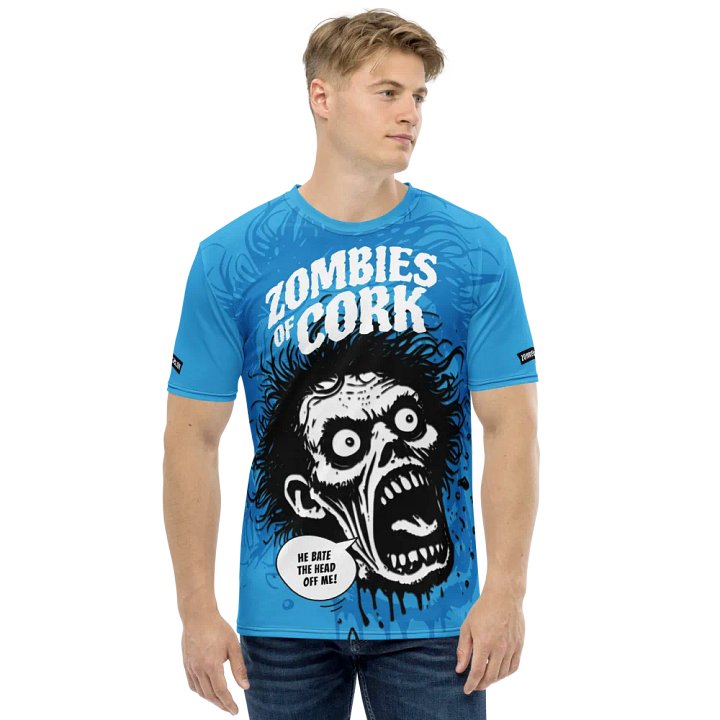Zombie Floating Head Allover Print T-Shirt (Blue Version) product image (1)