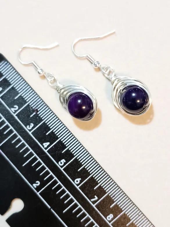 Handmade Purple Drop Earrings | Goth, Silver-Tone | Purplelicious Dreamweaver product image (3)