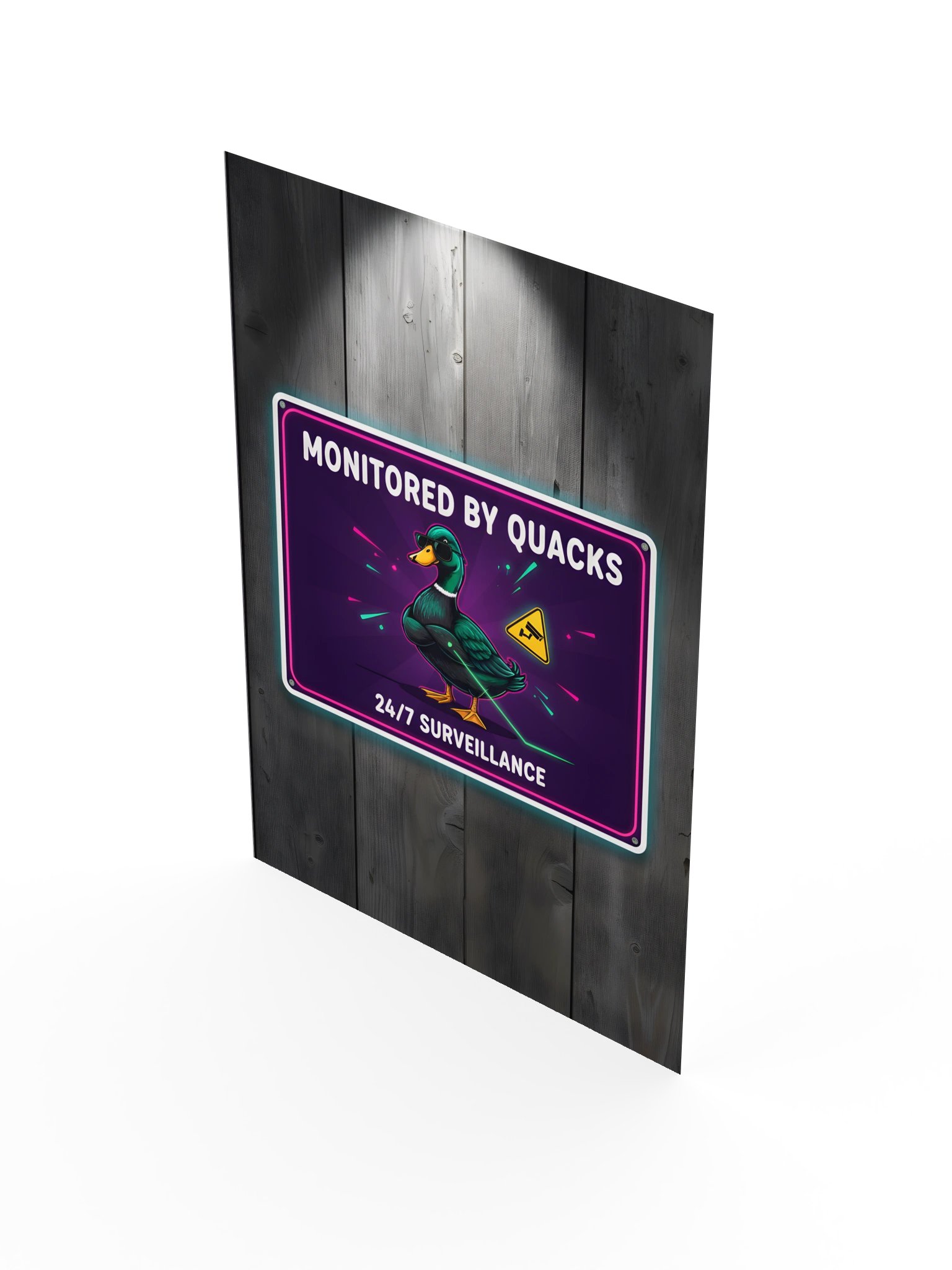 Monitored by Quacks Neon-Look Sign Art Poster product image (16)