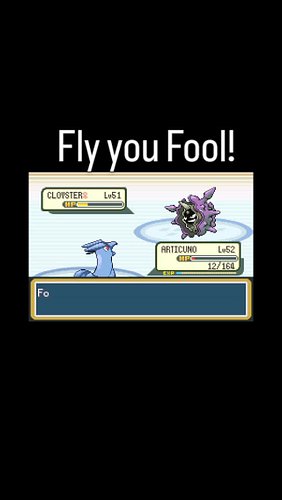 Facing the Elite Four and you just have a random Fly vs Dive fight with a Cloyster lol #pokemon #fly #elitefour