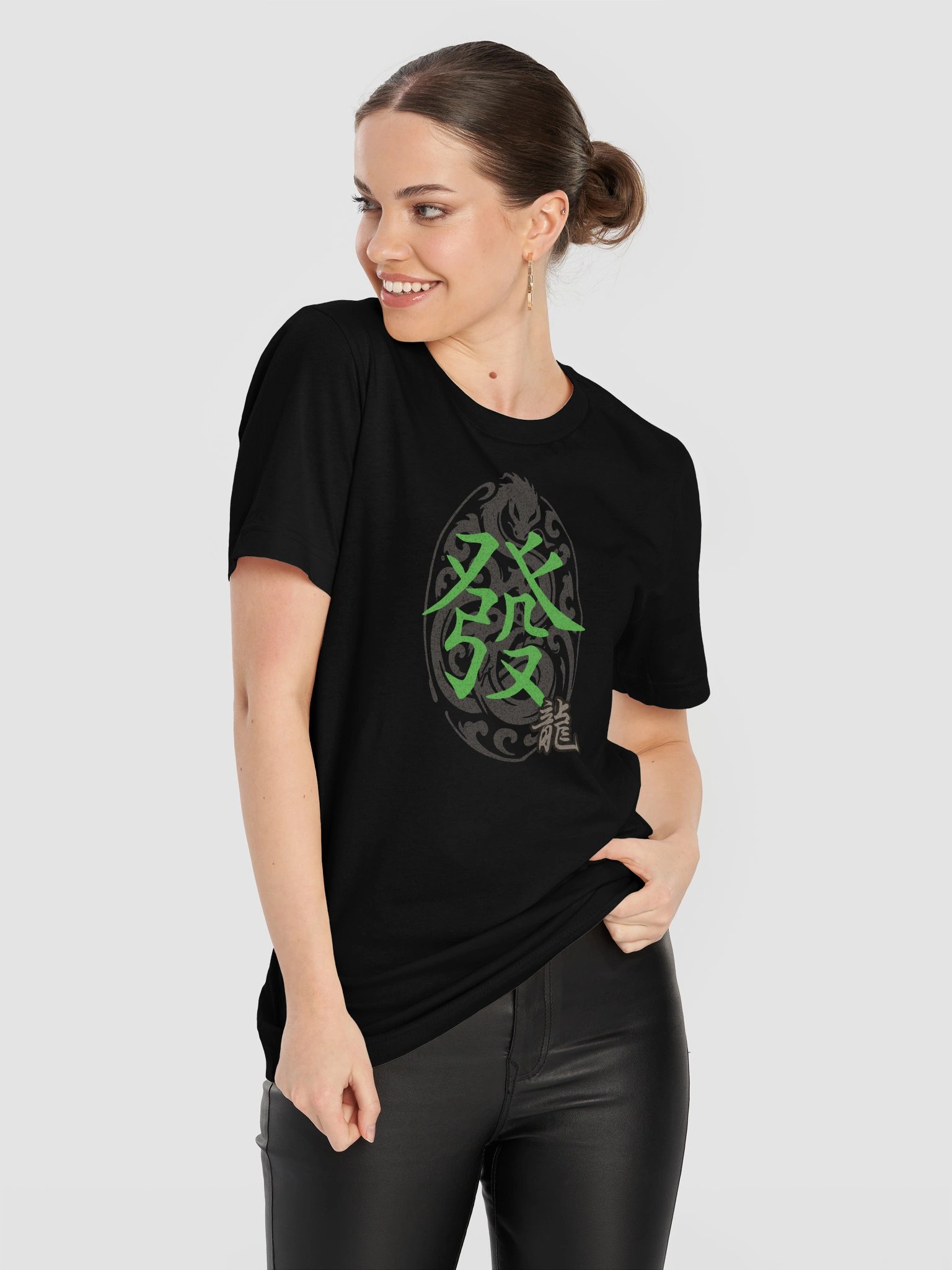 Mahjong Green Dragon Tile Board Game T-Shirt product image (6)