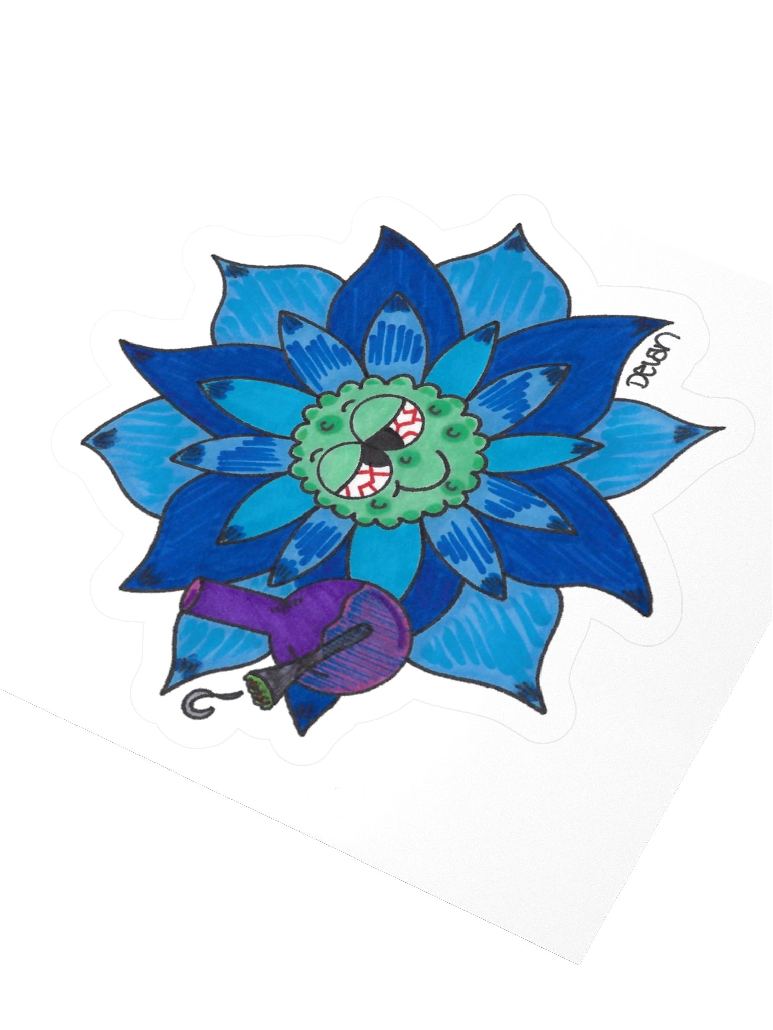 Light Blue Stoner Flower Sticker product image (3)