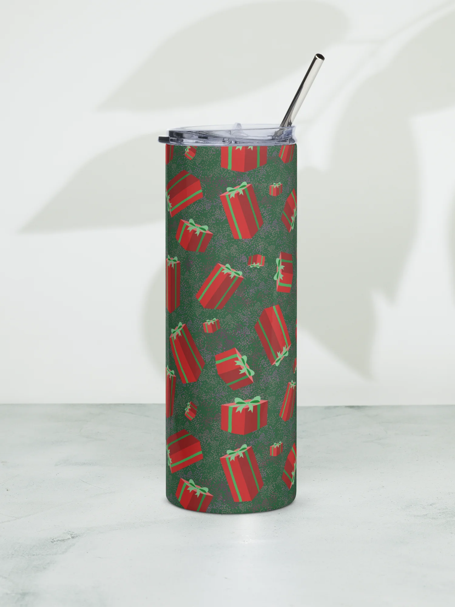 Retro Floating Red Presents Stainless Steel Tumbler with Straw product image (6)