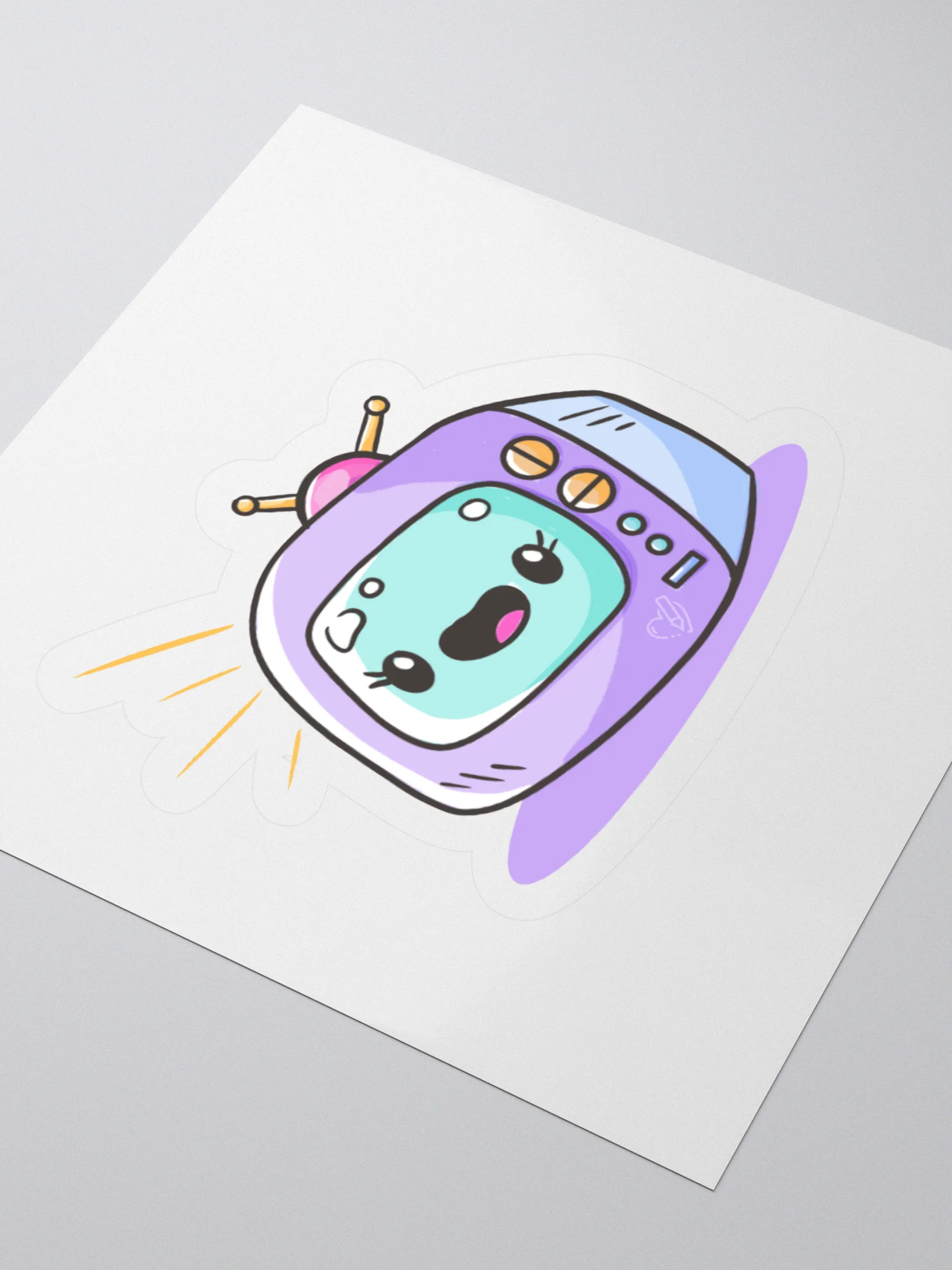 Cute Nostalgic Televison Kiss Cut Sticker product image (3)
