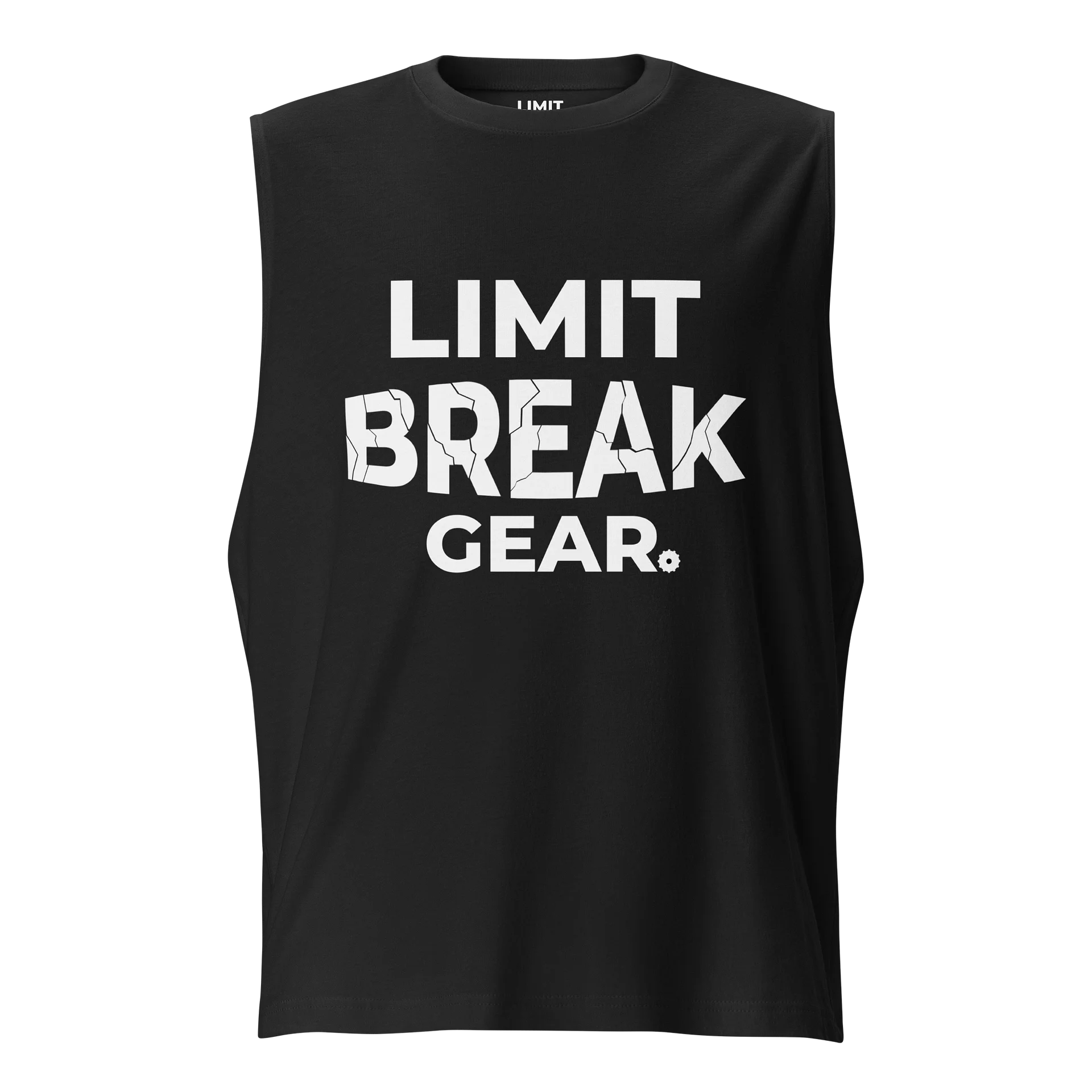 Limit Break Gear Shatter Muscle Tank - white logo product image (1)