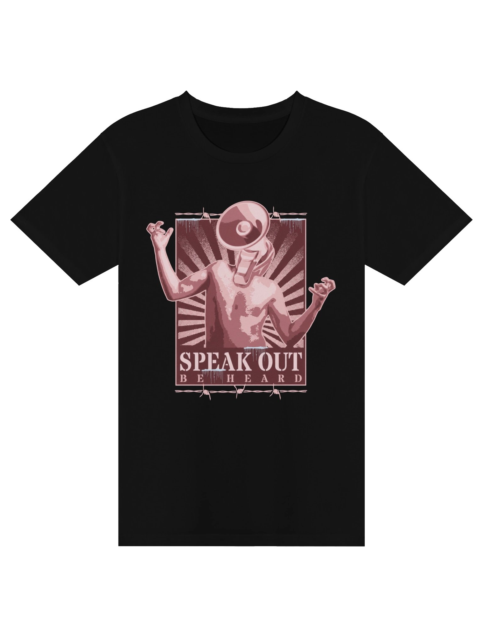 Speak Out Be Heard T-Shirt - Pink Activist Protest Shirt | Megaphone Head Streetwear Tee product image (10)
