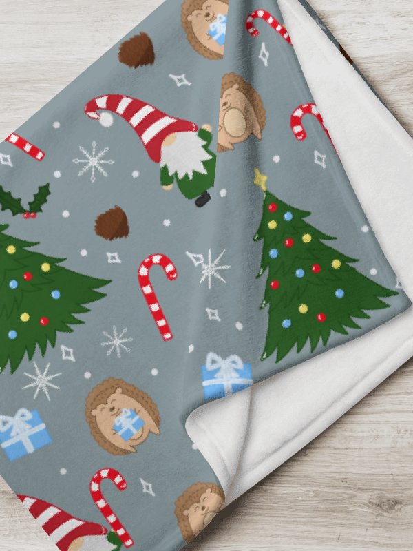 Christmas with my Gnomies in Silver Throw Blanket product image (1)
