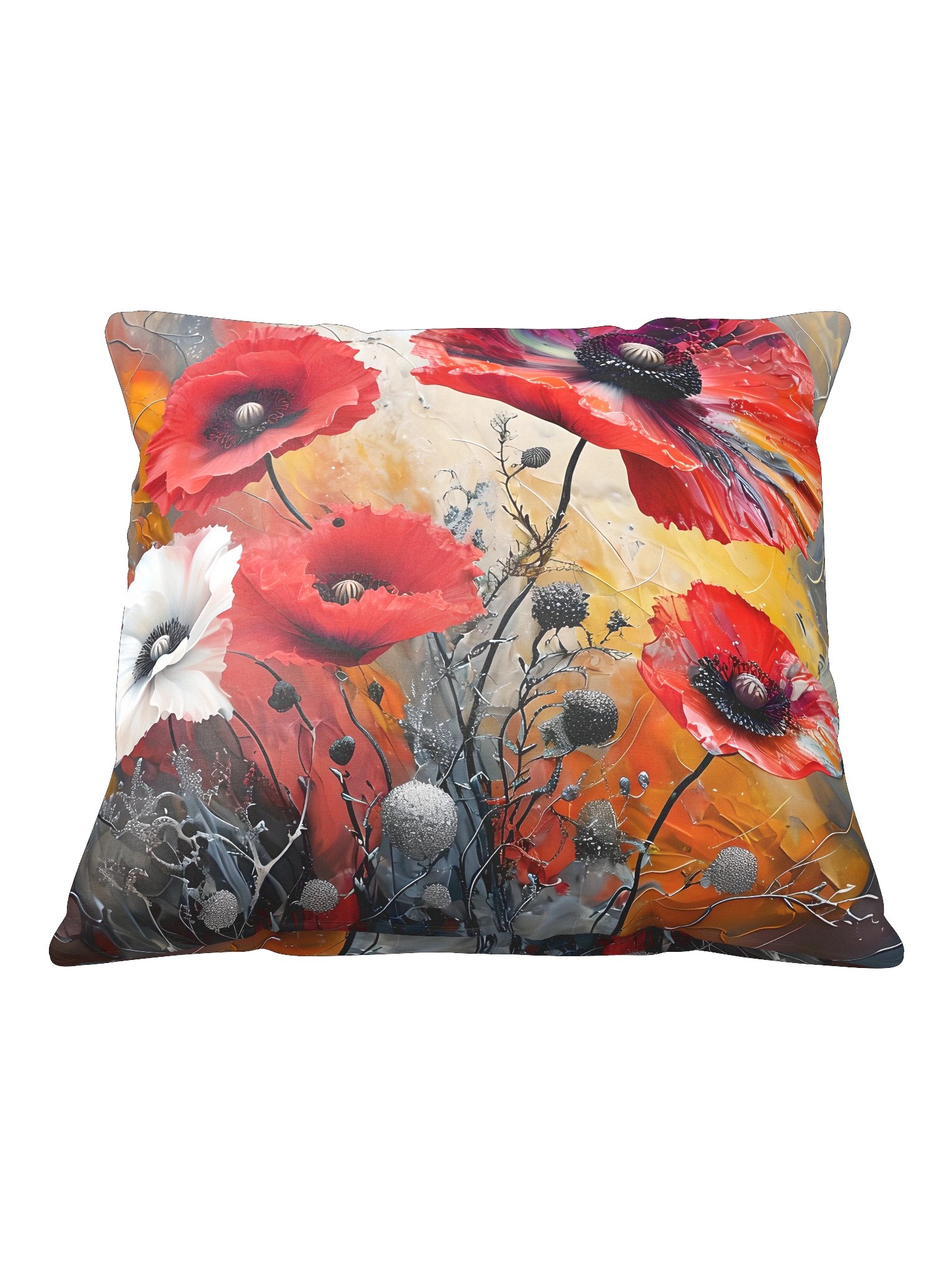 Embers of Bloom – Abstract Red Poppy Cushion Cover product image (2)
