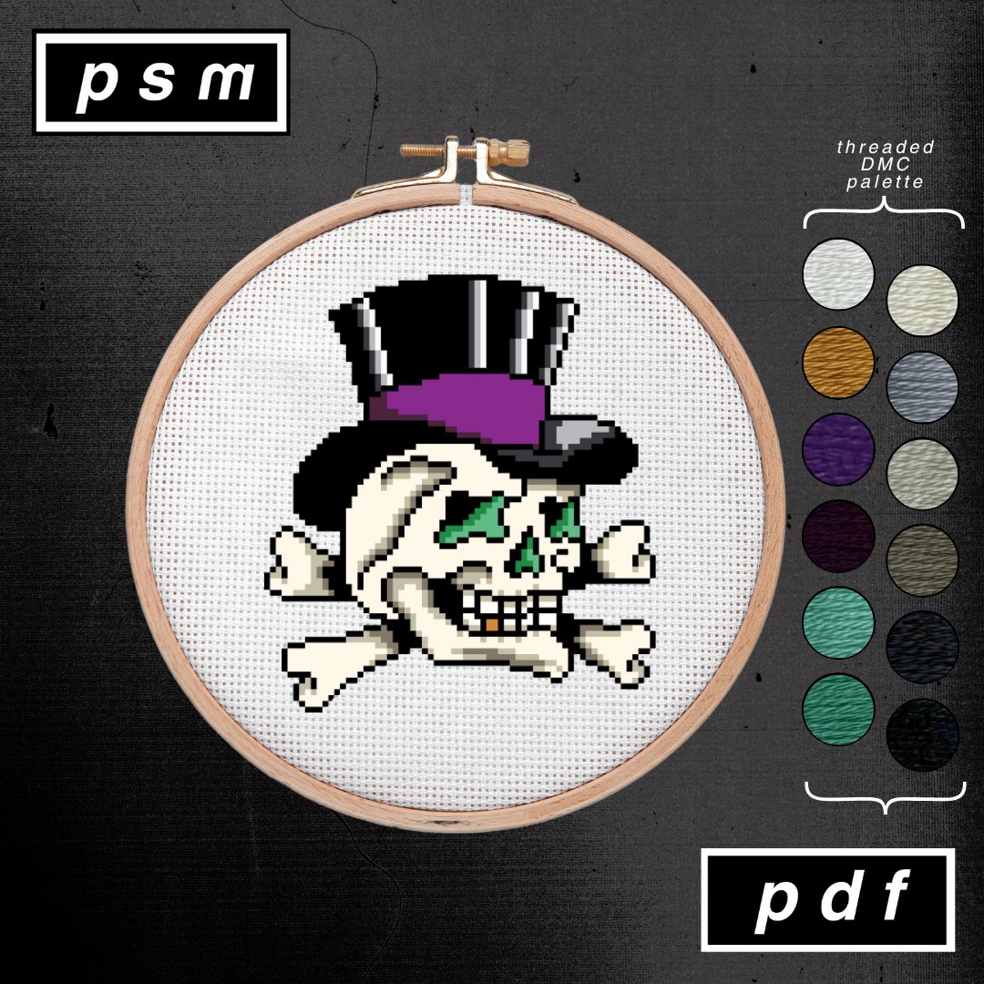Top Hat Crossbone Skull Pattern product image (1)