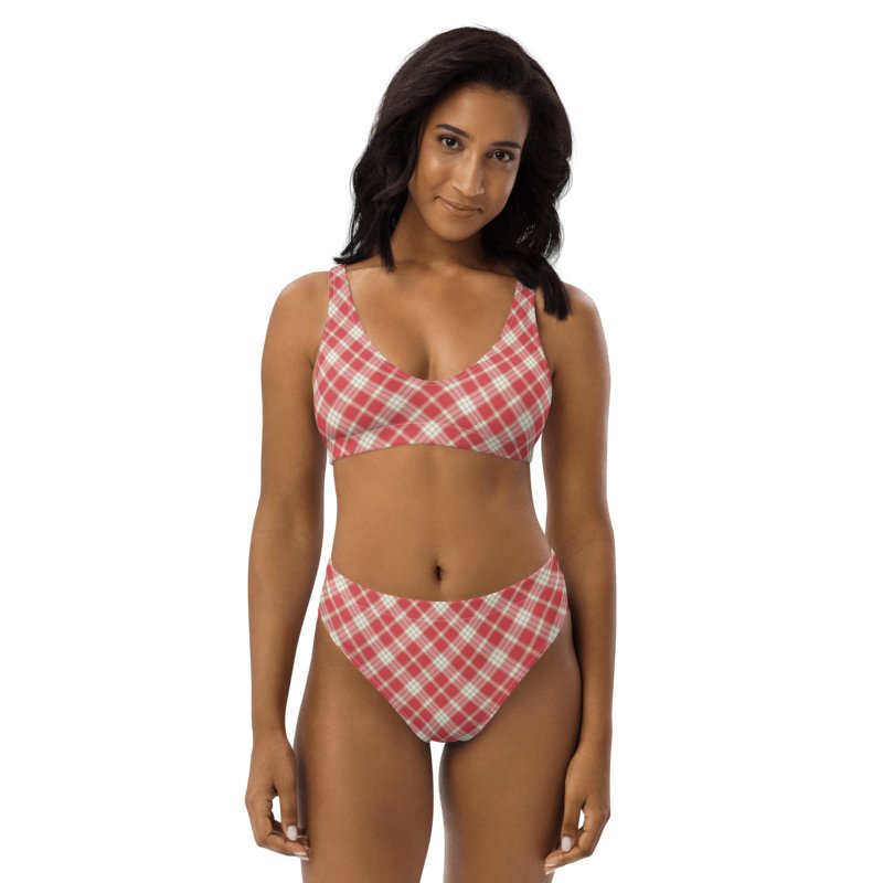 Coral Pink Plaid Bikini product image (1)