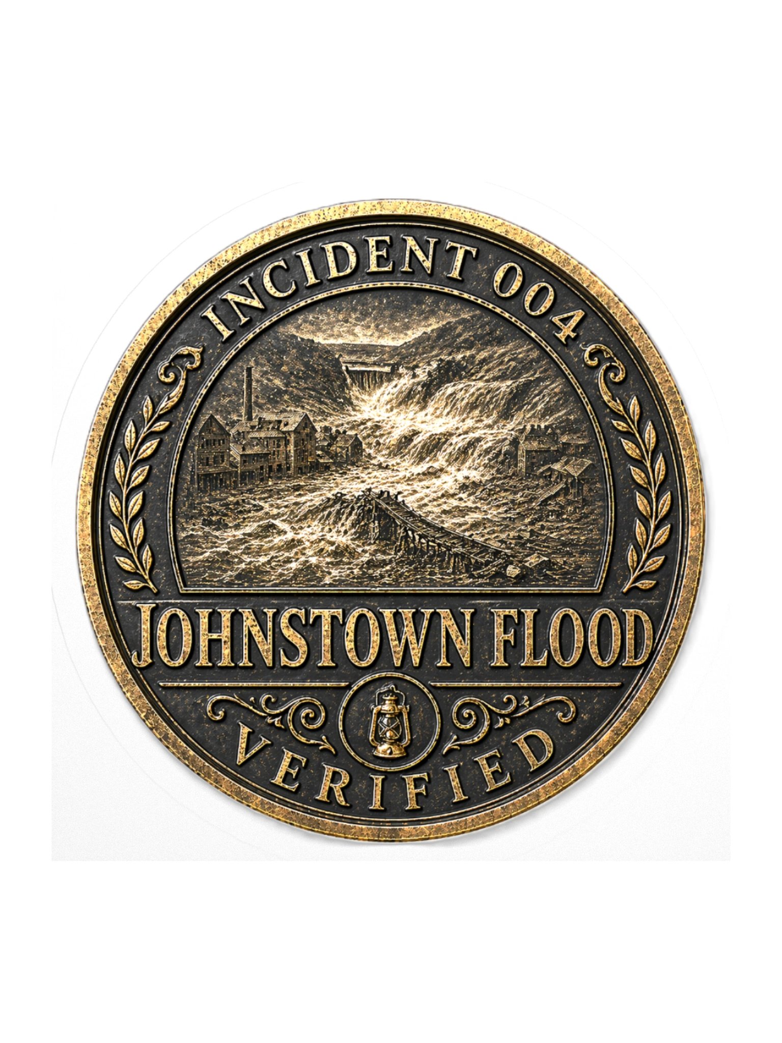 Incident 004 — Johnstown Flood Archive Badge Sticker product image (1)