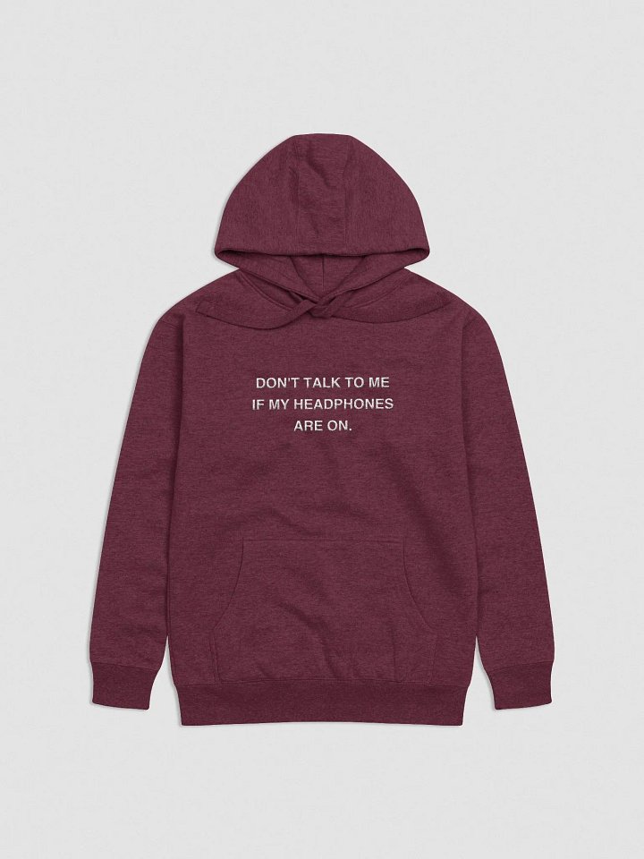 HEADPHONES ON (white design) embroidered heavyweight hoodie product image (2)
