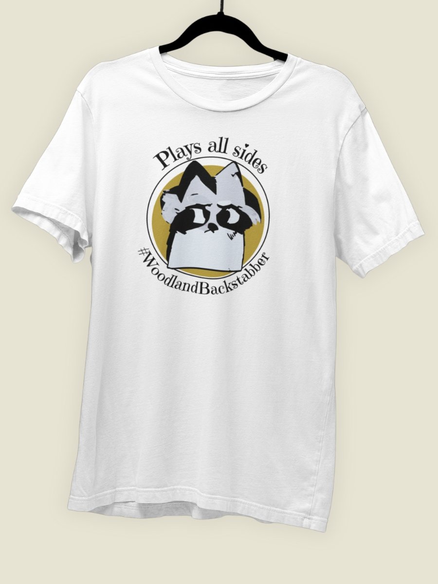 Root Vagabond Shirt for Board Gamers, Plays All Sides Woodlands Backstabber on White *unofficial product image (2)