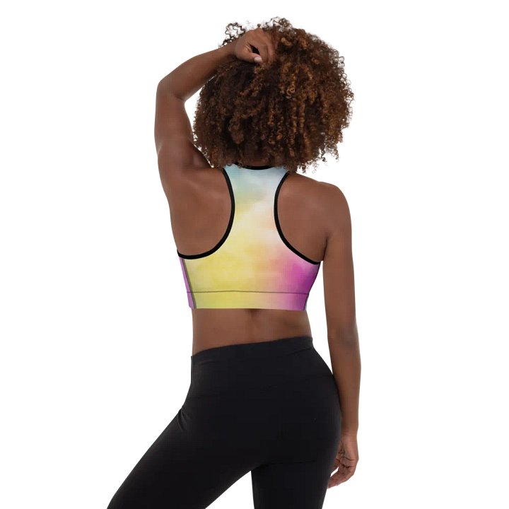 Blur cloud rainbow Design Padded Sports Bra - v3 product image (2)