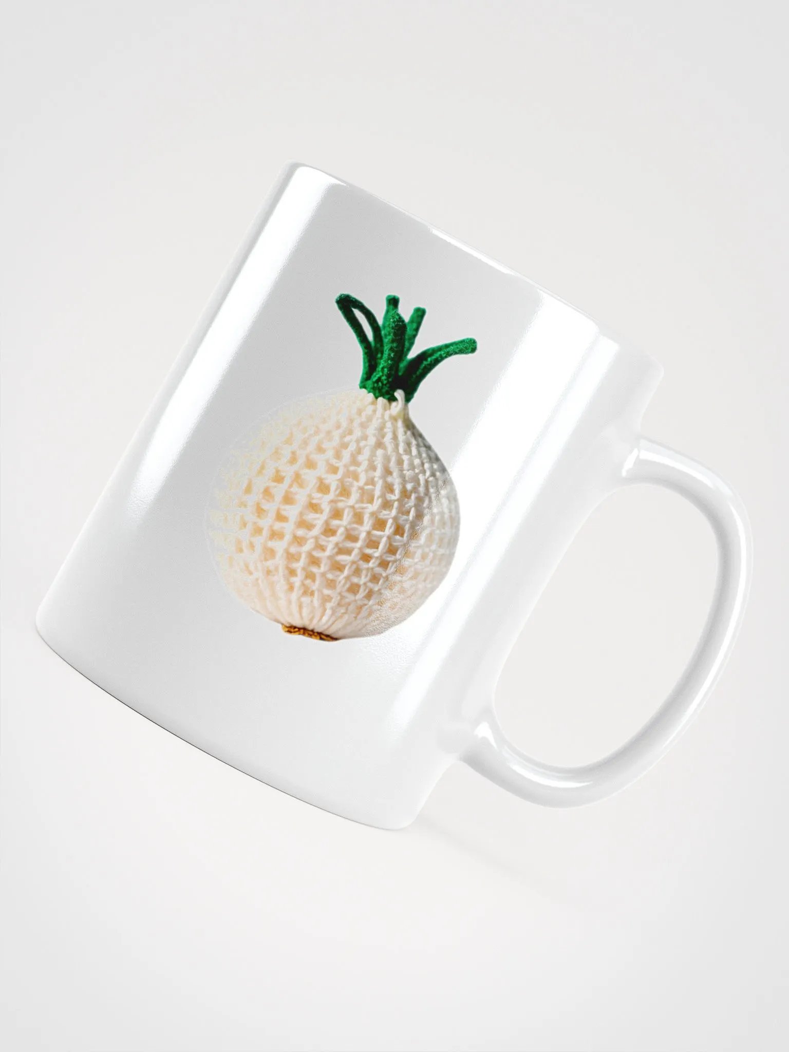 CozyAvocado White Glossy Mug Crochet Onion #1 product image (4)