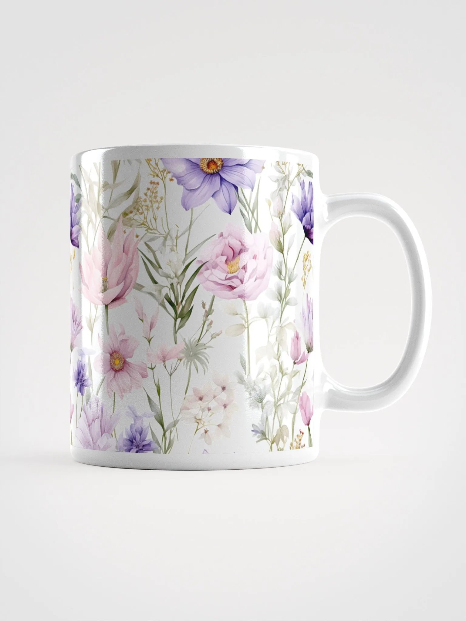 Floral Serenity White Glossy Mug product image (3)