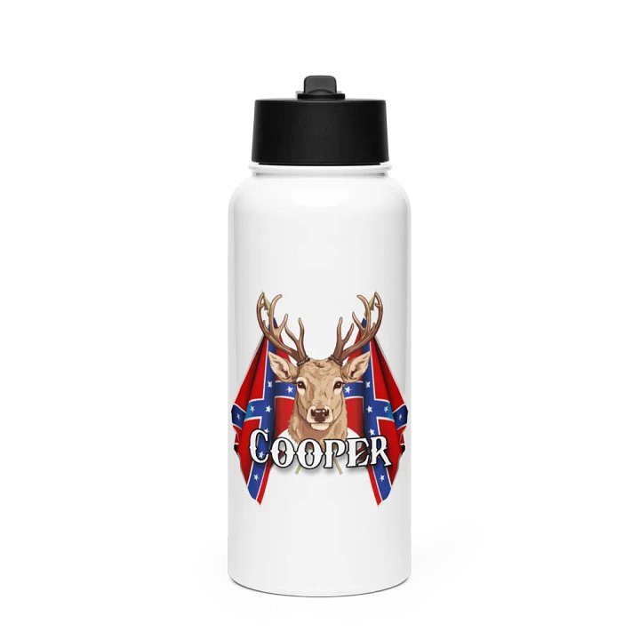 "Cooper" Last Name Rebel Redneck Deer - Stainless Steel Sports Water Bottle product image (1)