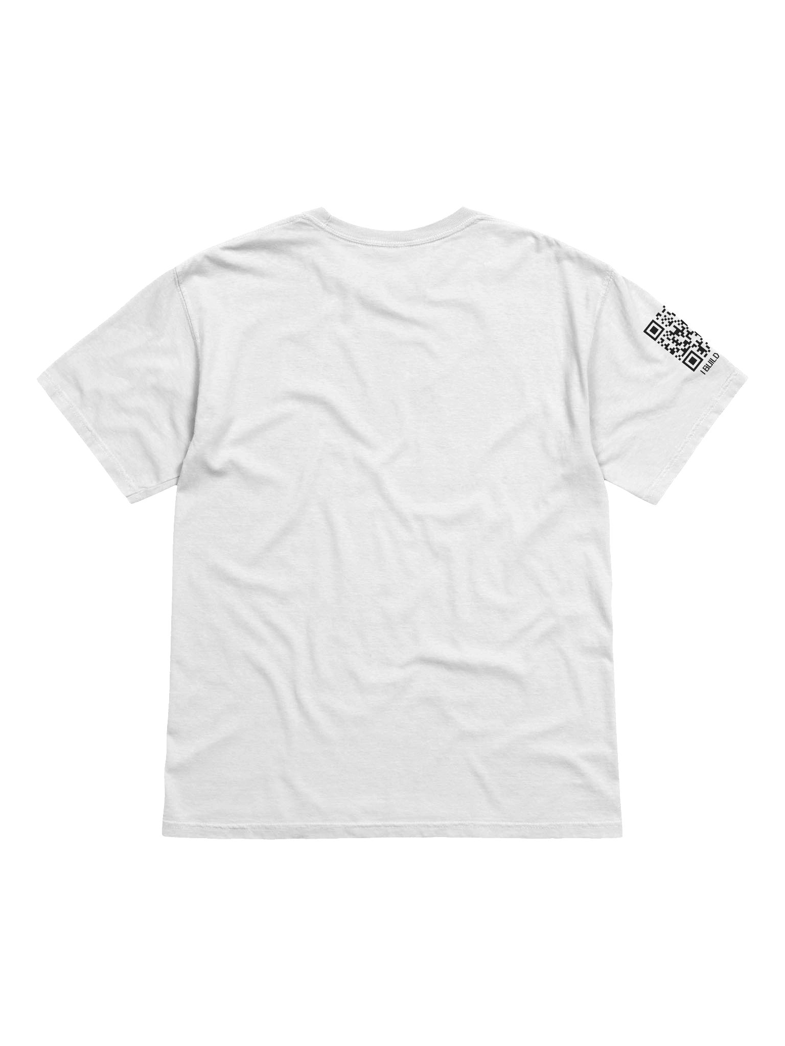 WHITE Ultra-Soft Cotton Tee - I BUILD THINGS! (Sleeve Print) product image (2)