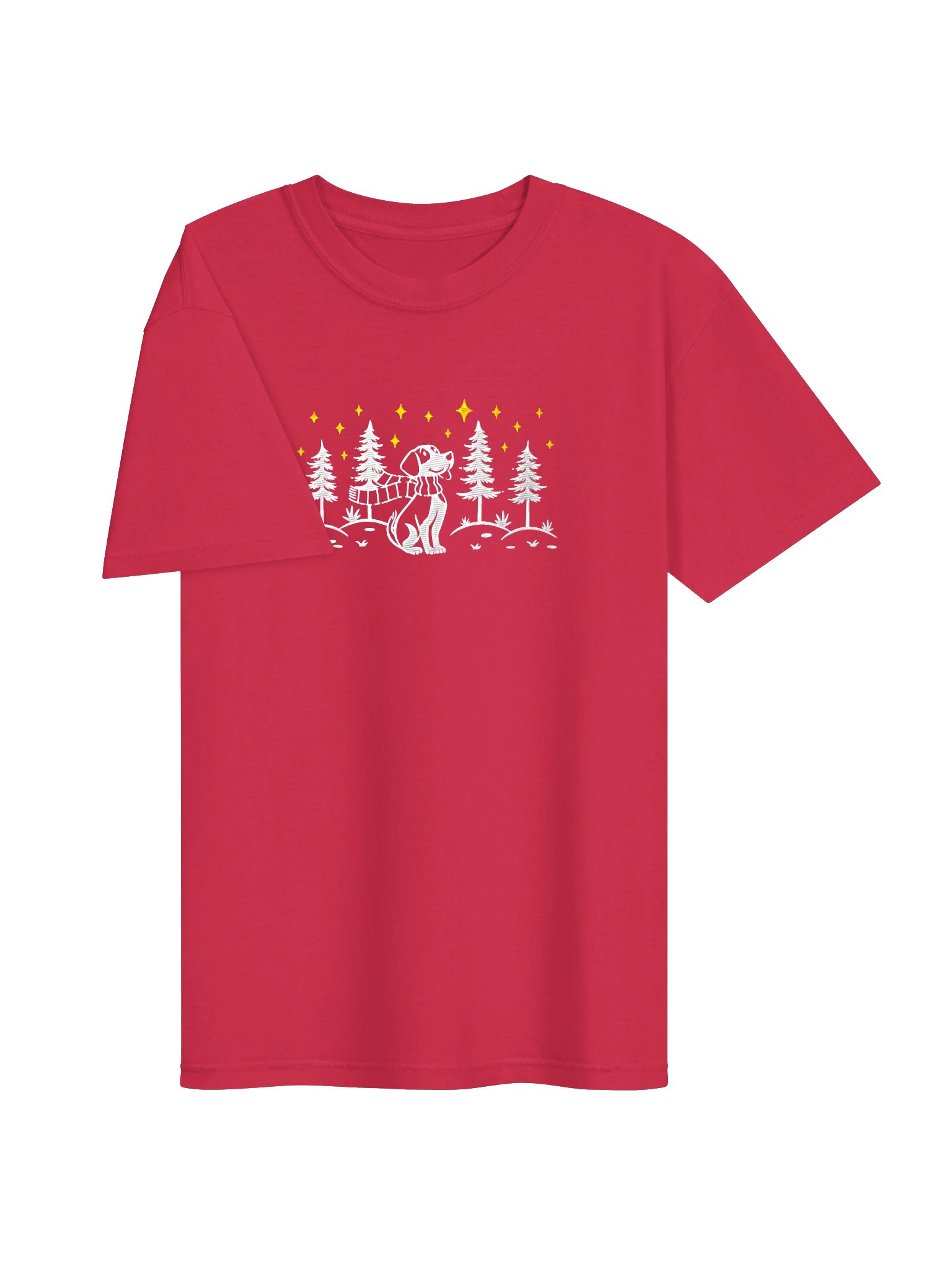Beagle Winter/Christmas Line Art Design Embroidered T-Shirt product image (19)