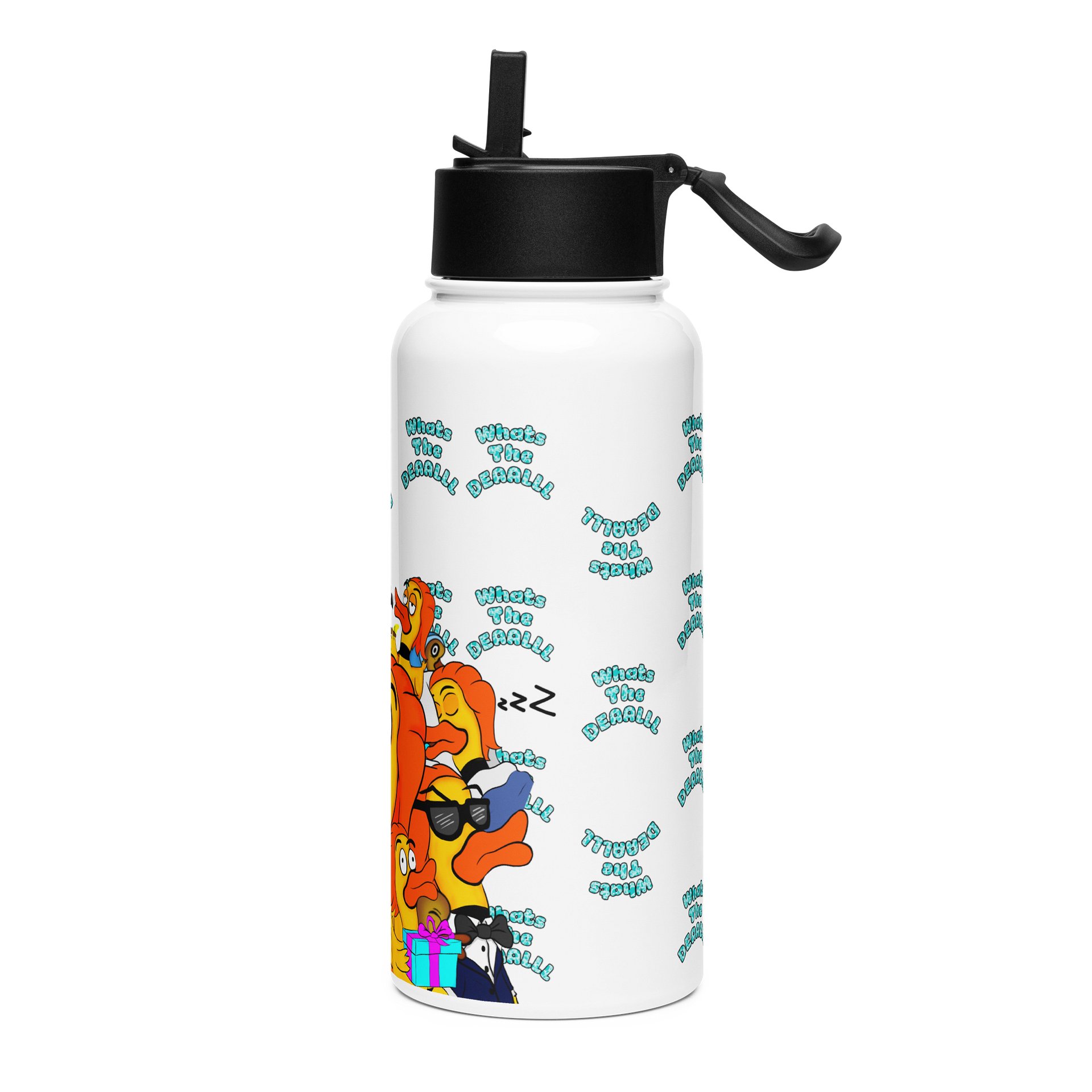 Emote Collage 32oz Water Bottle with Straw Top product image (3)
