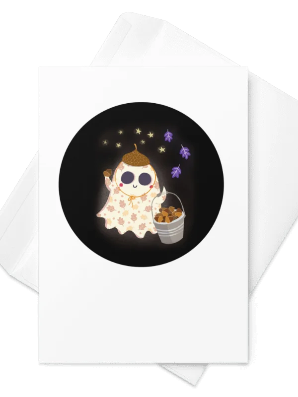Little Ghost Acorn Collector - Greeting Card product image (2)