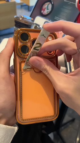 This phone case with a built-in card holder has such a cool, stylish design!
