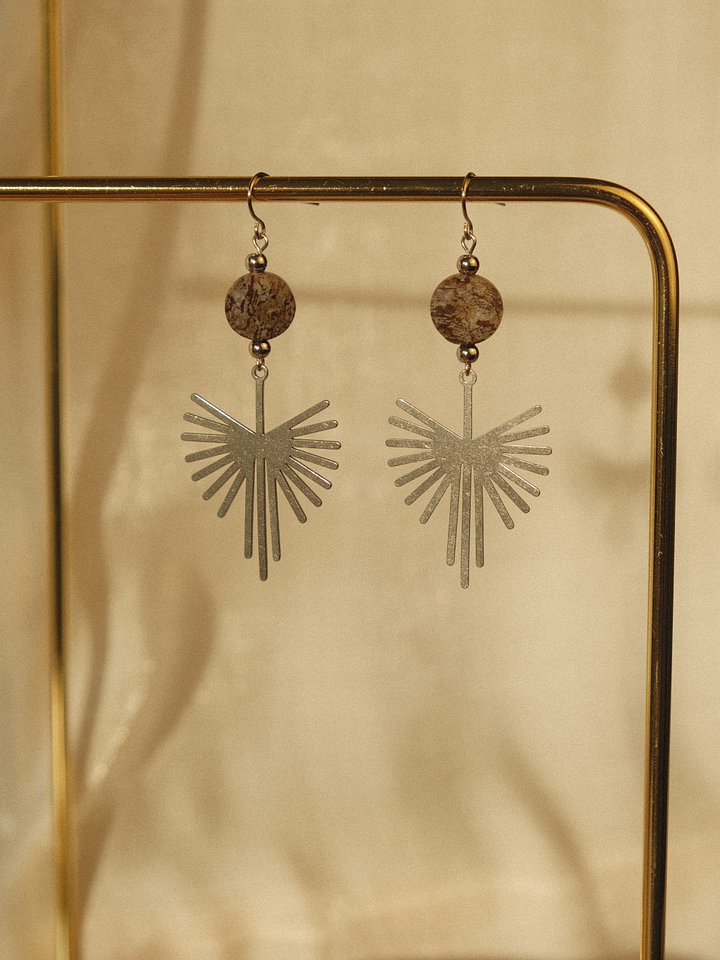 Snowflake Obsidian Sun Earrings product image (1)