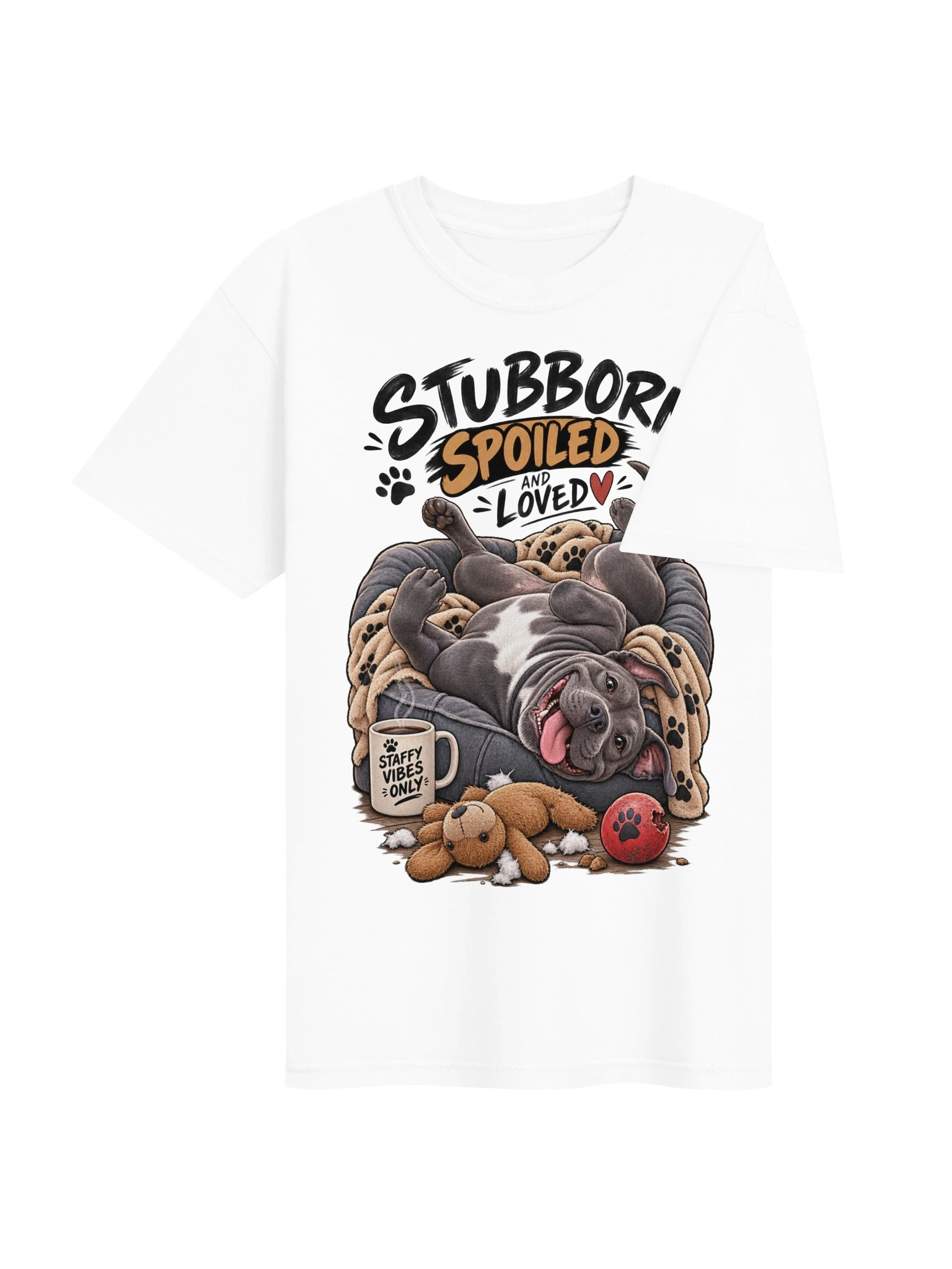 Bulldog Stubborn and Spoiled - Sarcastic Funny Animal Lover T-Shirt | Witty Bulldog Attitude Tee product image (4)