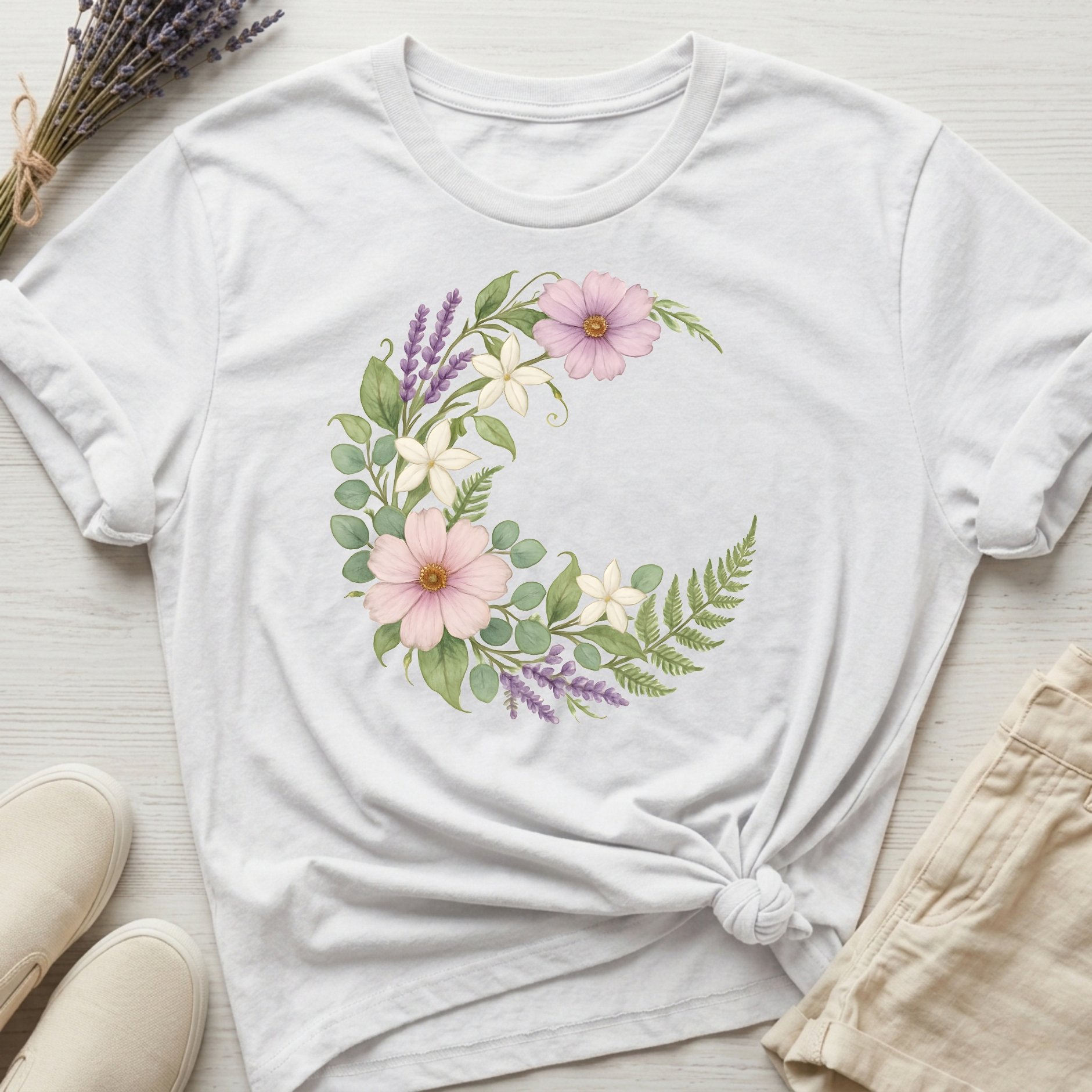 Floral Moon Organic T-Shirt product image (1)