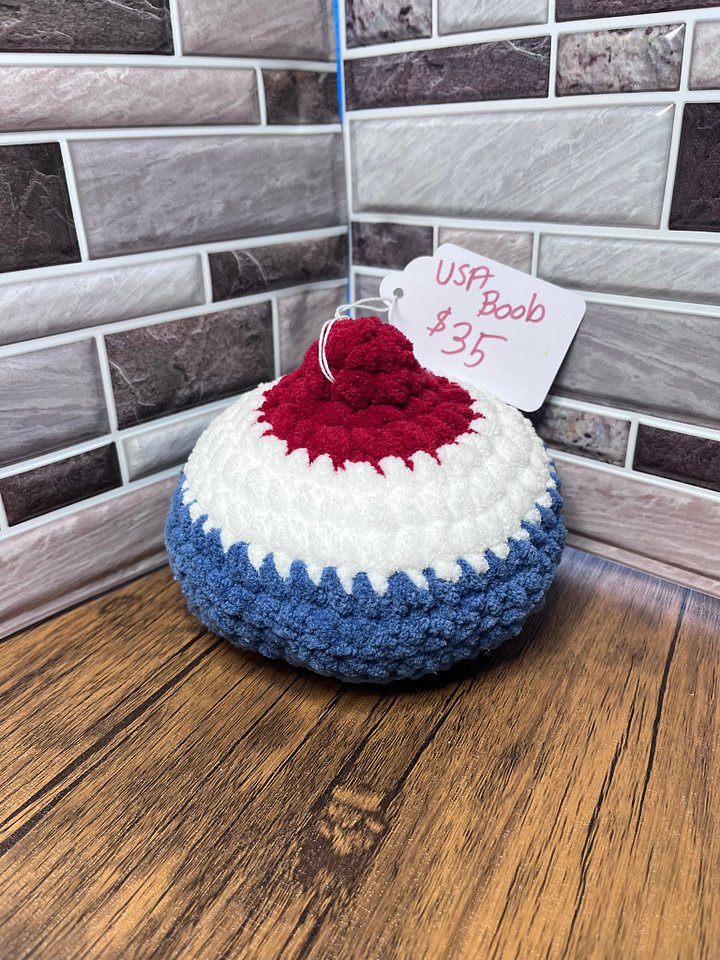 Red White and Blue breast stress ball product image (1)