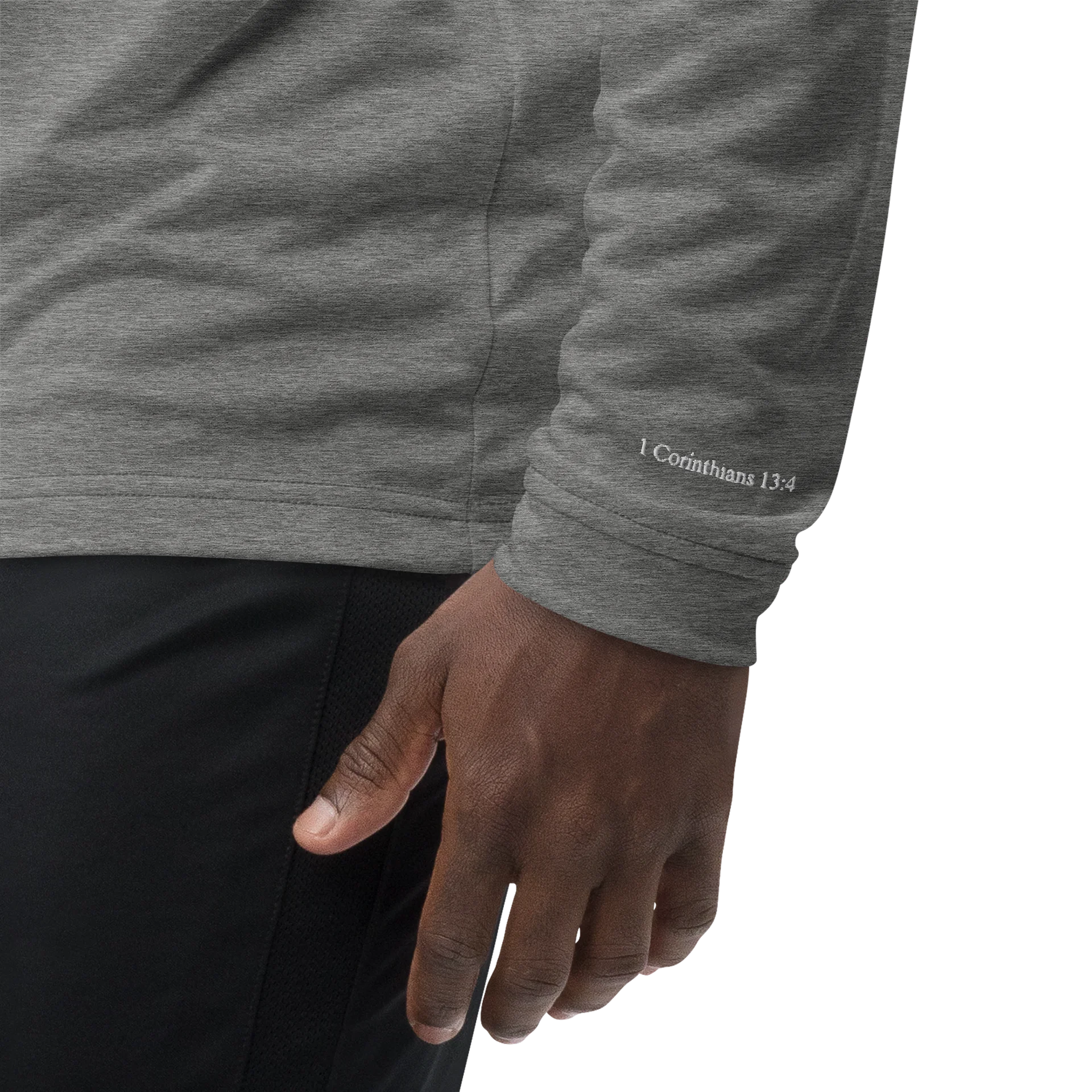 Premium Embroidered Victory in Prayer 1 Corinthians 13:4 Quarter Zip product image (6)