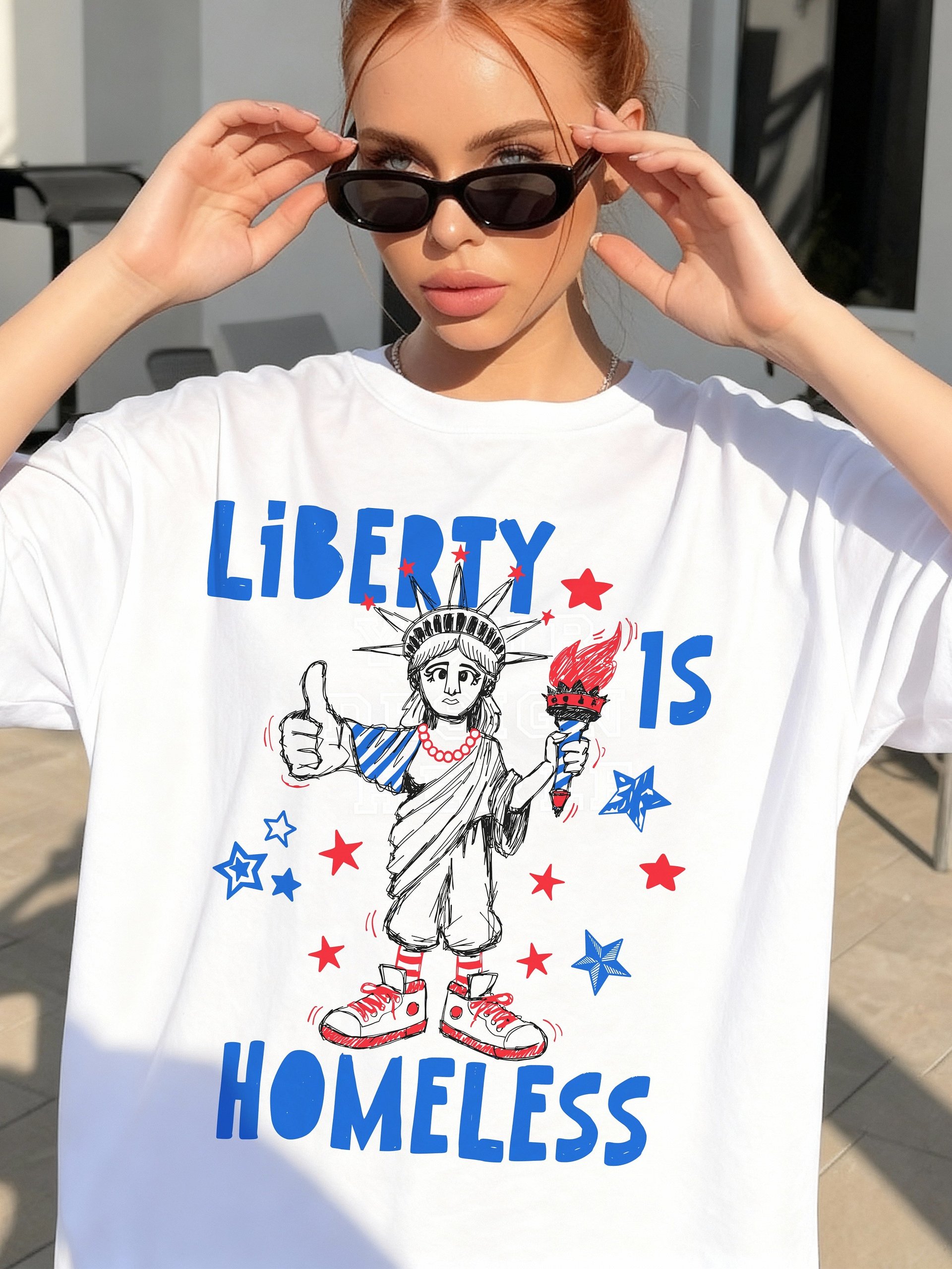 Liberty Is Homeless, Hitchhiking Statue Of Liberty, USA 250 Shirt product image (61)
