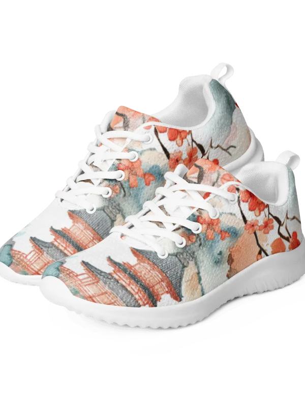 Japanese Pagoda Women's Athletic Shoes | Traditional Sakura Art Sneaker product image (1)
