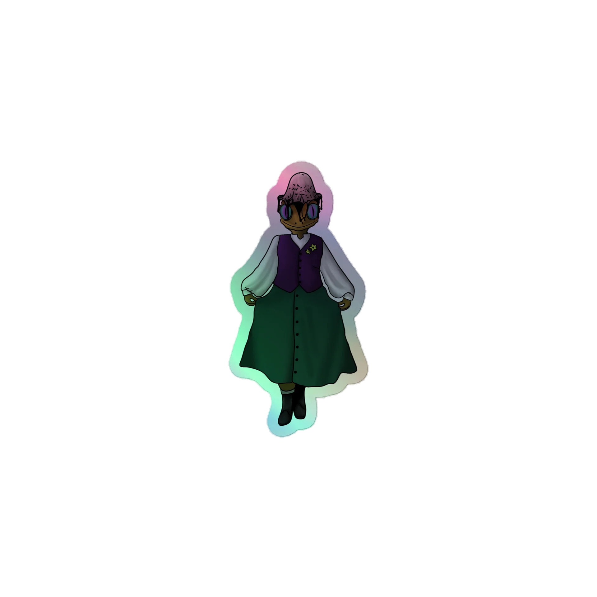 Lady lizard Holographic Sticker product image (1)