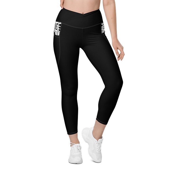 CRW Black Yoga Pants with Boombox Pocket Print product image (1)