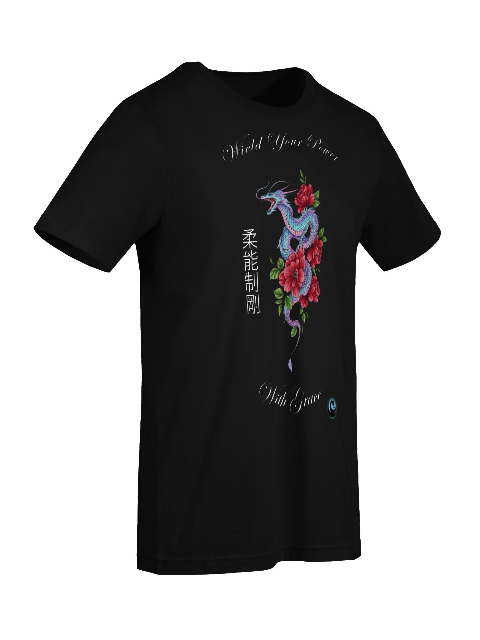 Wield Your Power With Grace: Japanese Dragon & Peony Graphic Tee product image (4)