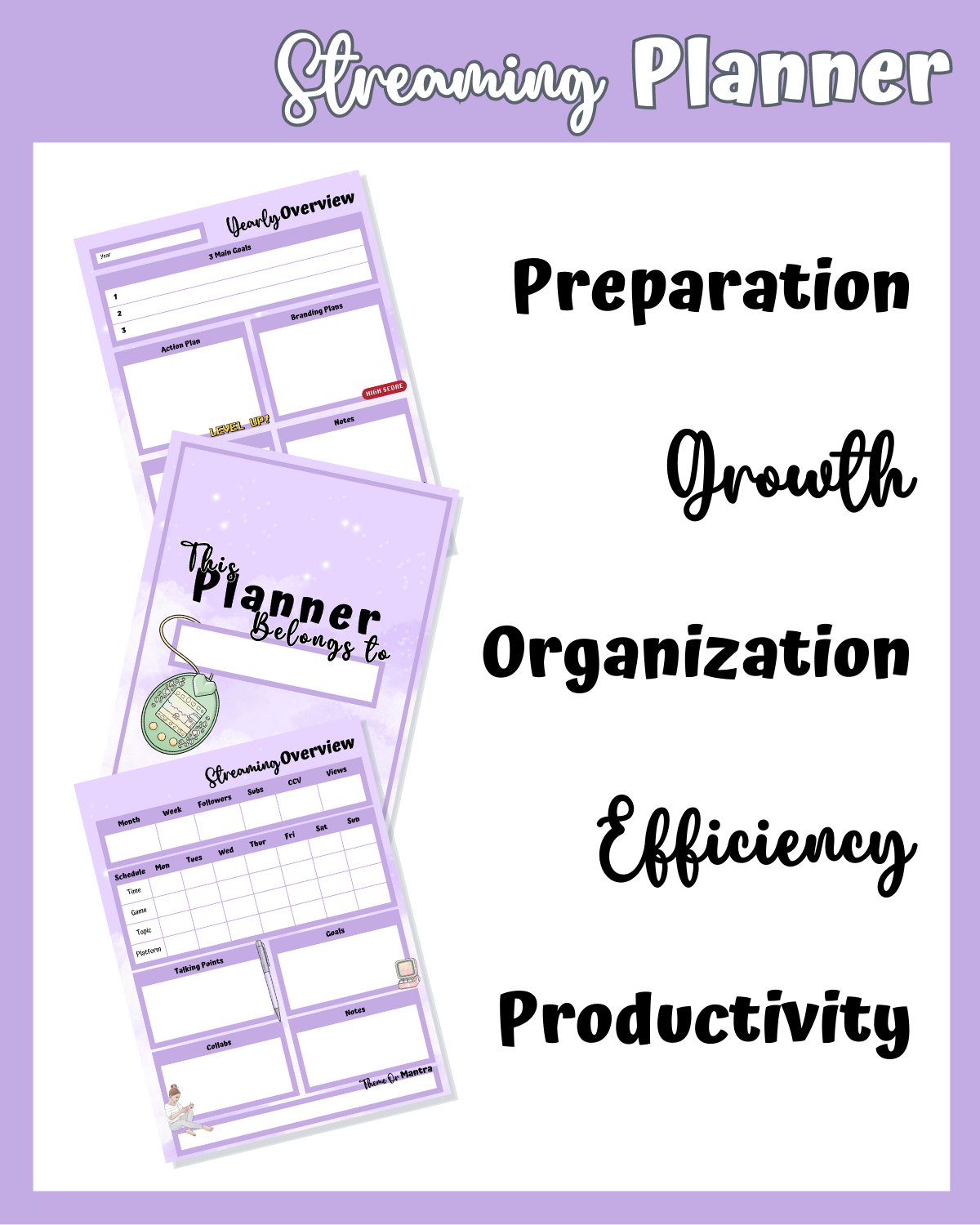 Purple Streaming Planner Printable product image (4)