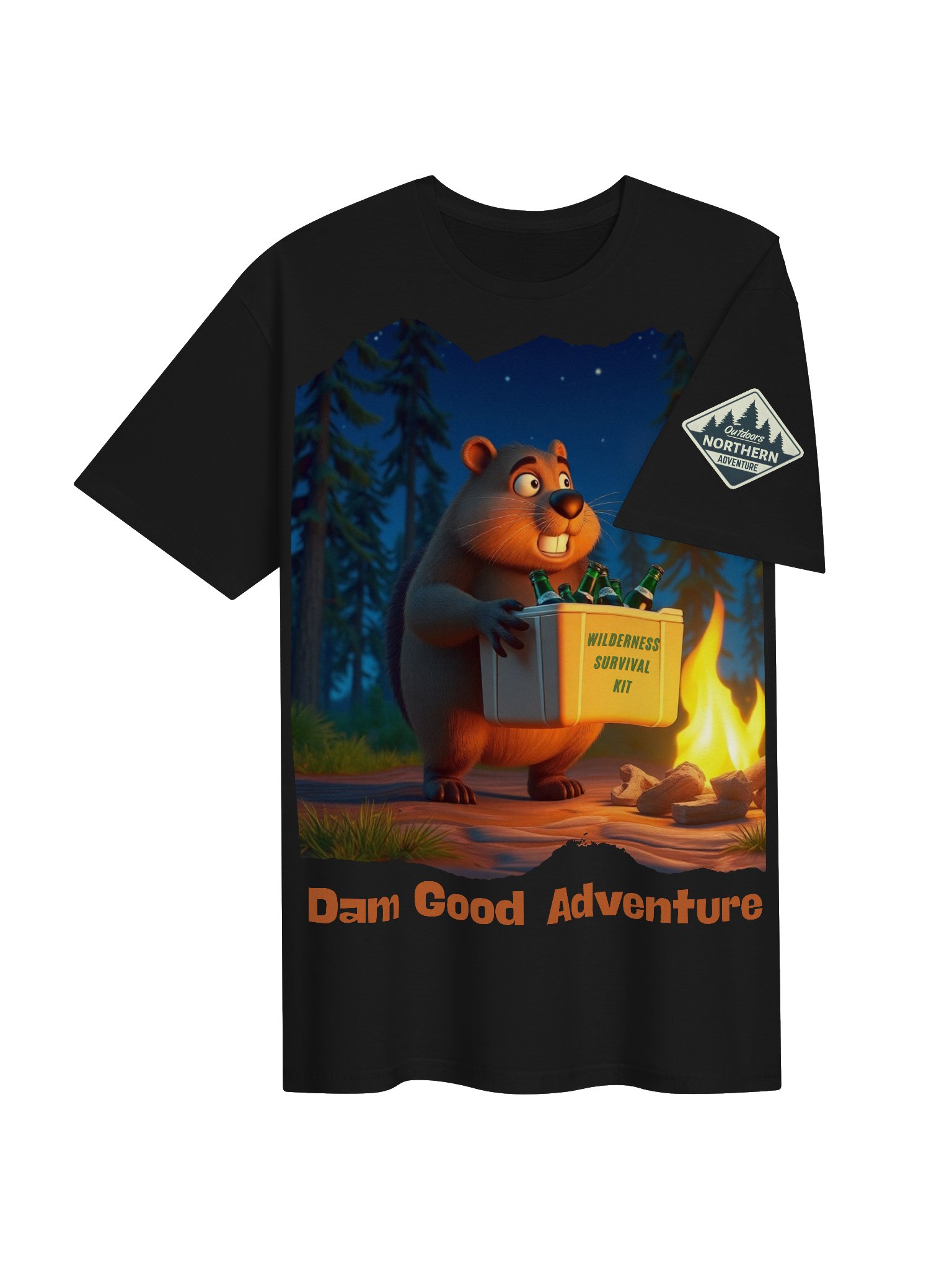 Dam Good Adventure Beaver T-Shirt | Wilderness Survival Kit Cooler product image (20)
