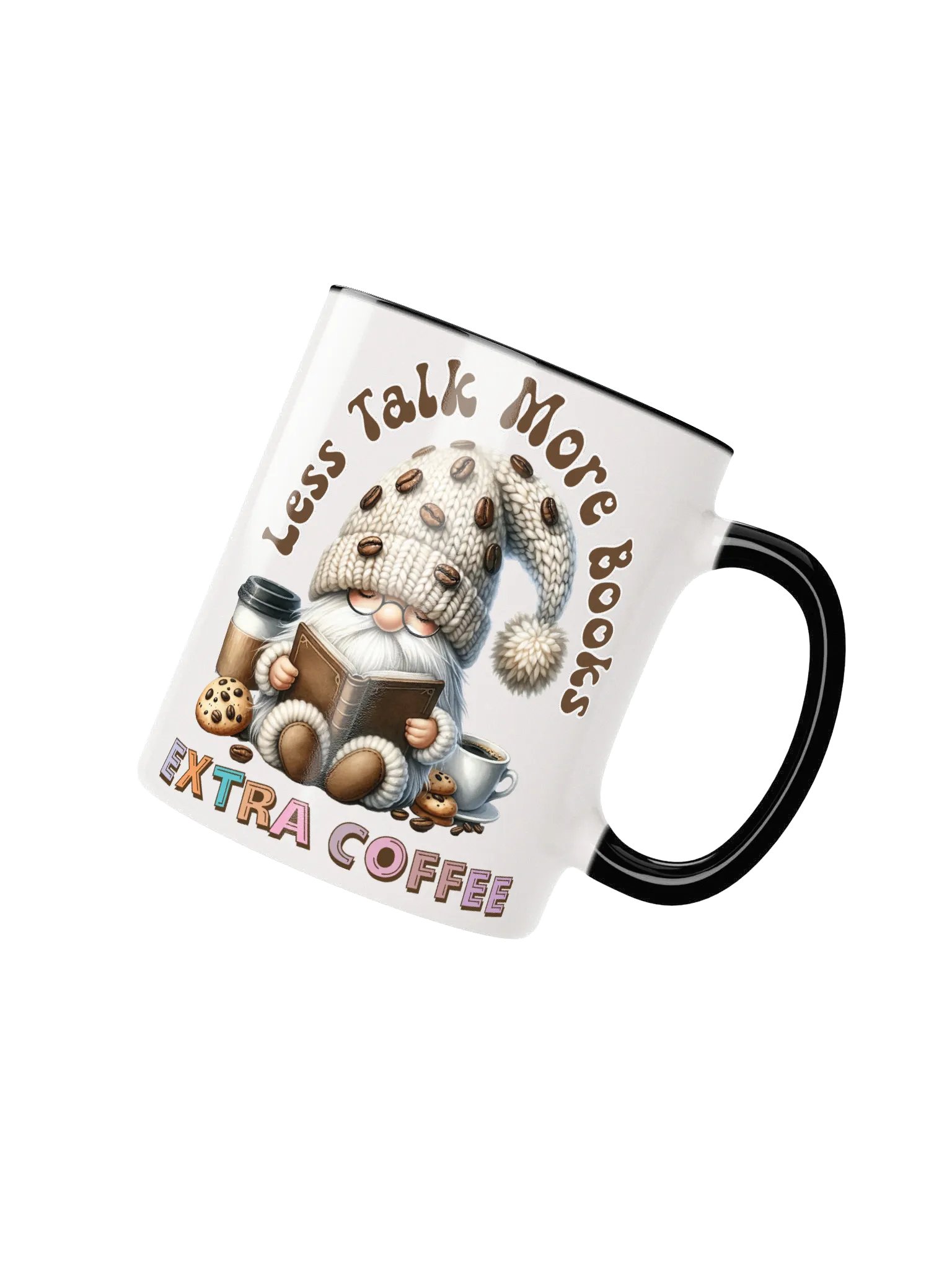 Cozy Gnome Less Talk More Books Extra Coffee Ceramic Mug product image (16)
