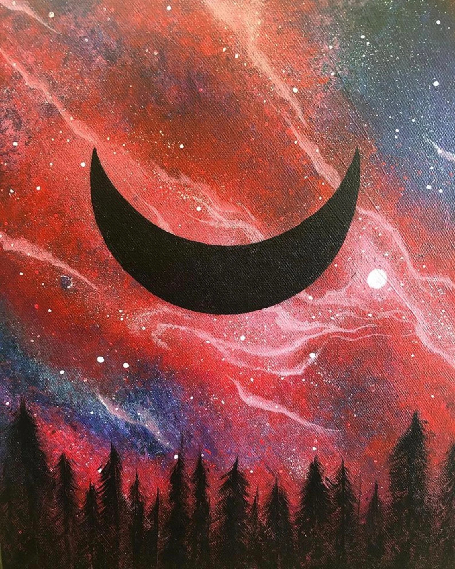 Under The Black Moon Acrylic Painting on Canvas (Canada Only) product image (1)