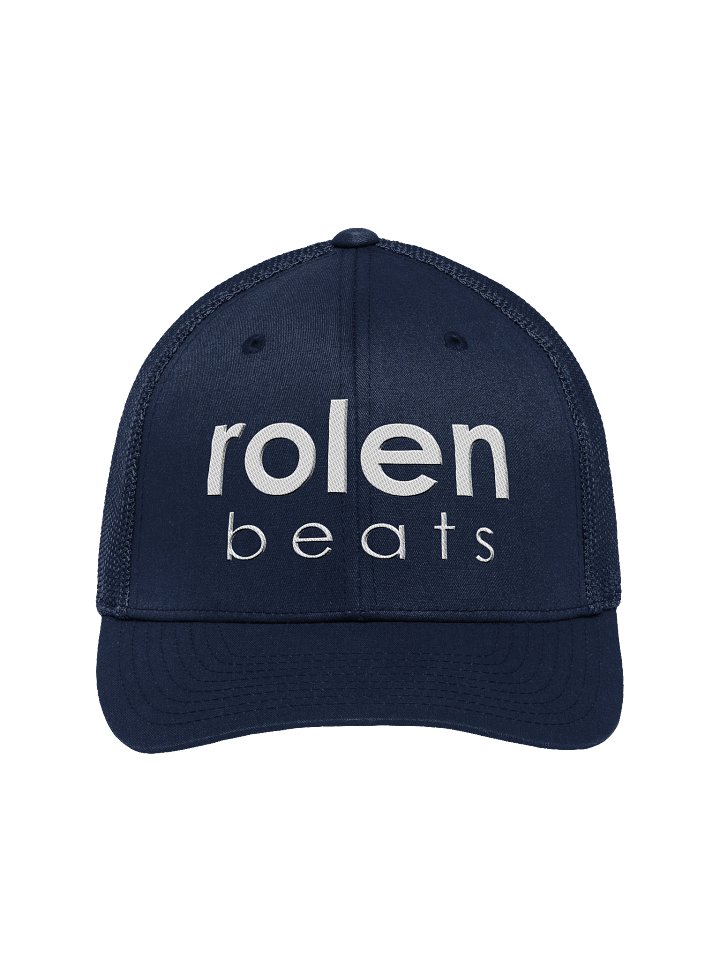 Flex Fit Trucker Rolen Beats Script Hat - White Vert Script Logo product image (1)