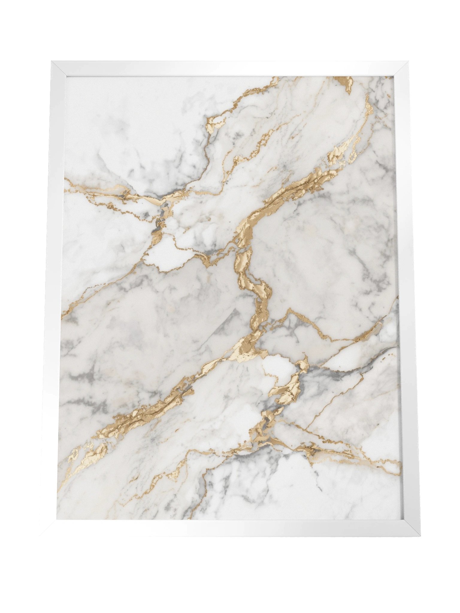Golden Veins Marble Wall Art | Elegant White & Gold Abstract Decor-46×61 cm product image (8)