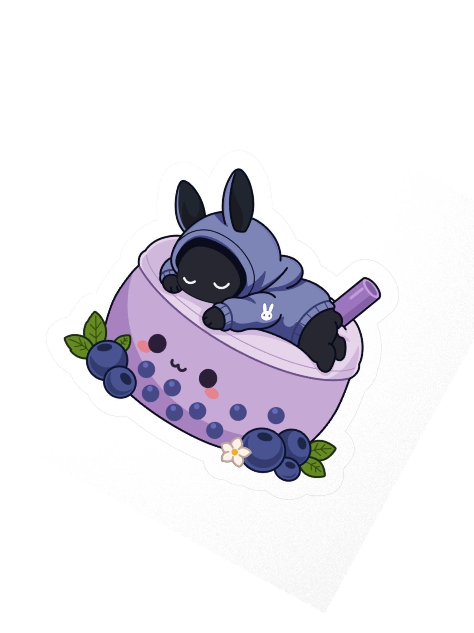 Poochoki Sleeping Blueberry Bubble Tea Beanbag Sticker product image (2)