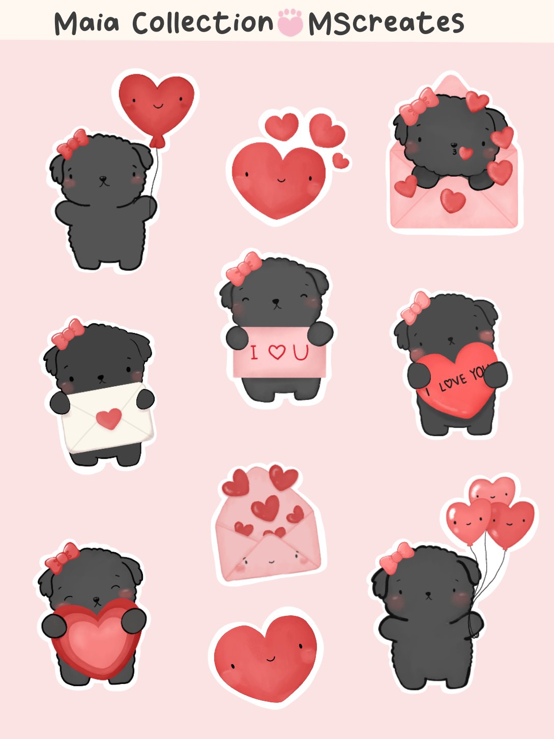Maia Hearts Sticker Sheet product image (1)