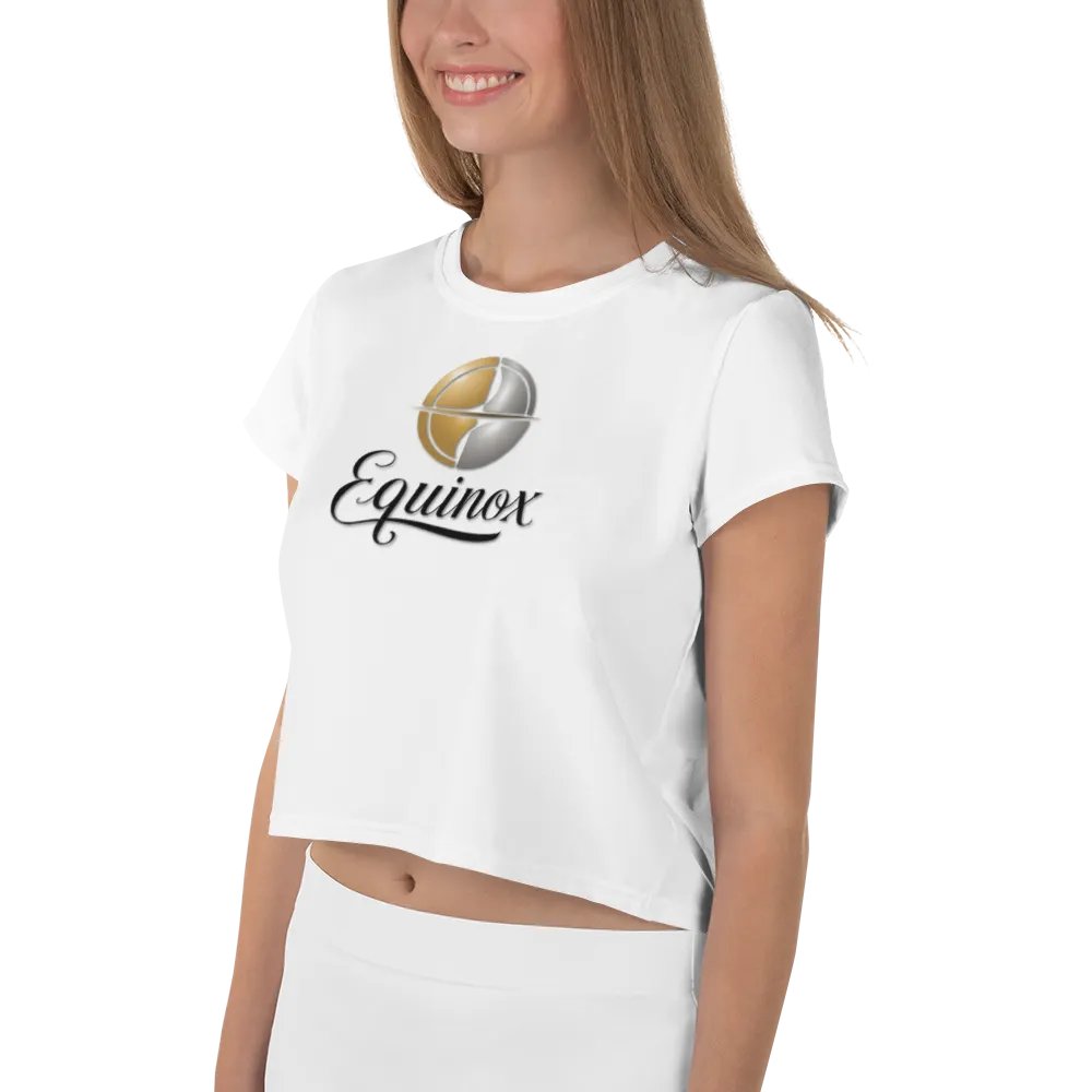 Equinox Women's White Crop Tee - Exclusive Metallic Design product image (8)