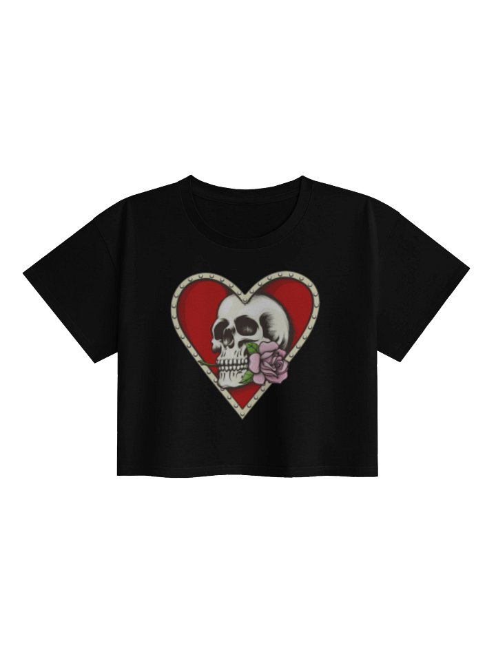 Skull & Rose Heart Crop Top product image (3)