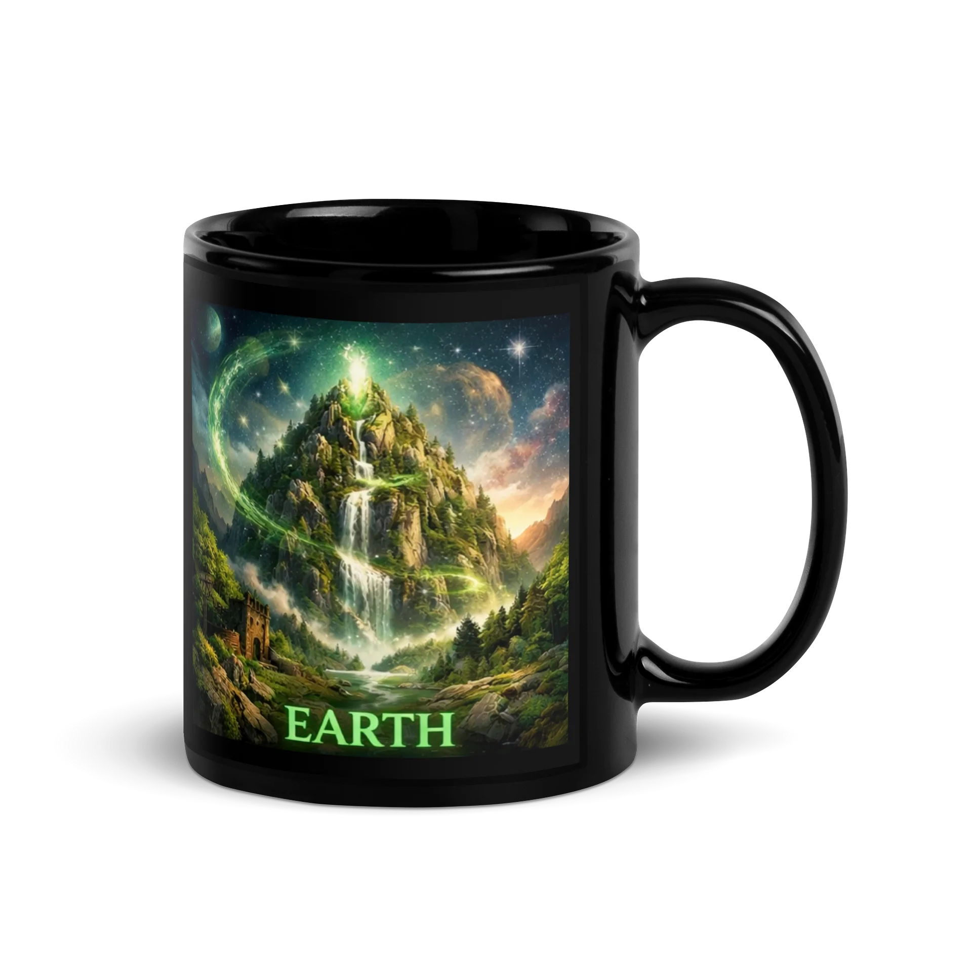 Ethereal Elements- Earth Black Glossy Mug product image (3)